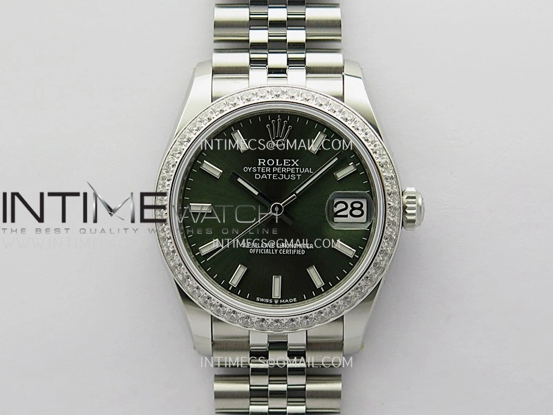 DateJust 31mm 904L SS AR+F Best Edition Green Dial Stick Marker On 904L SS Jubilee Bracelet A2236