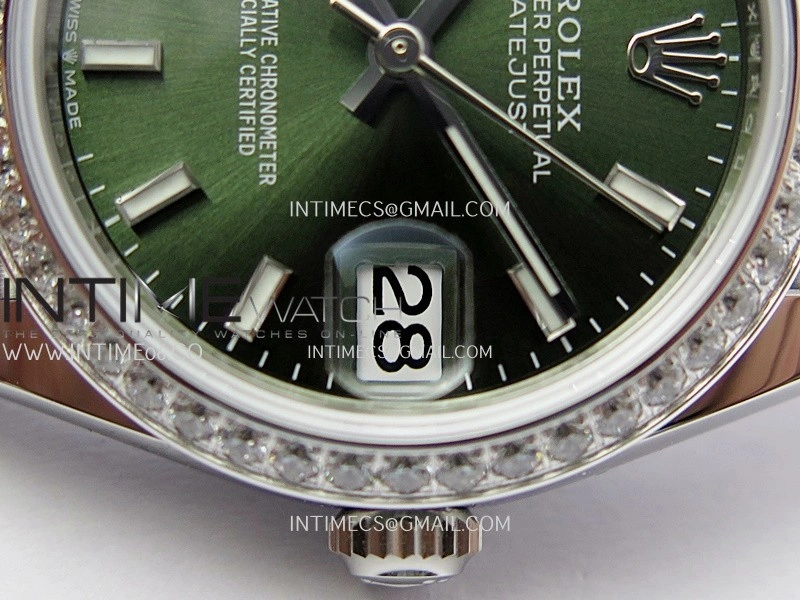 DateJust 31mm 904L SS AR+F Best Edition Green Dial Stick Marker On 904L SS Jubilee Bracelet A2236