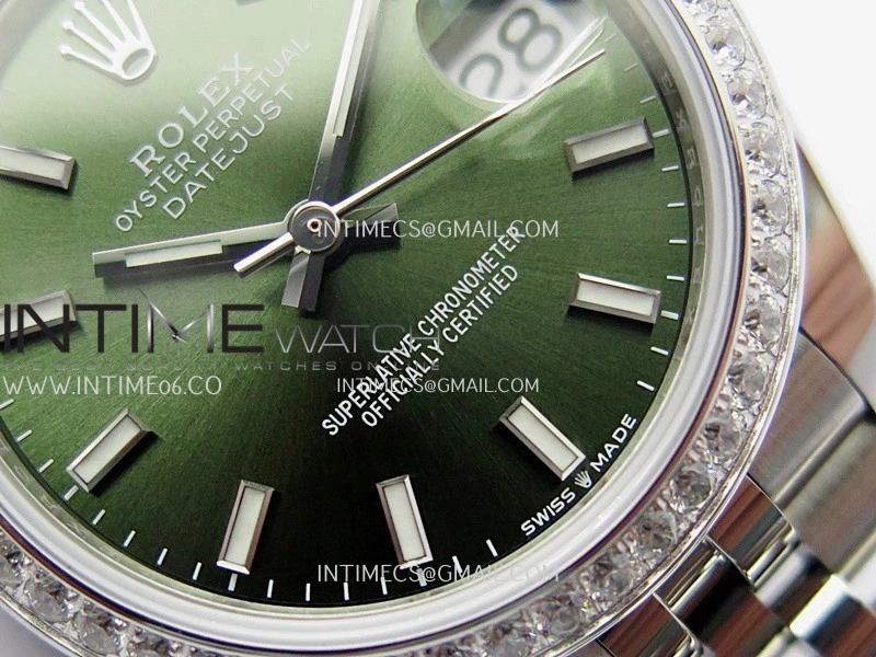 DateJust 31mm 904L SS AR+F Best Edition Green Dial Stick Marker On 904L SS Jubilee Bracelet A2236