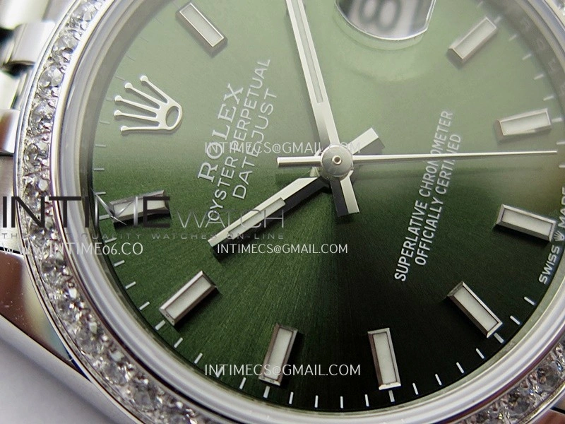 DateJust 31mm 904L SS AR+F Best Edition Green Dial Stick Marker On 904L SS Jubilee Bracelet A2236