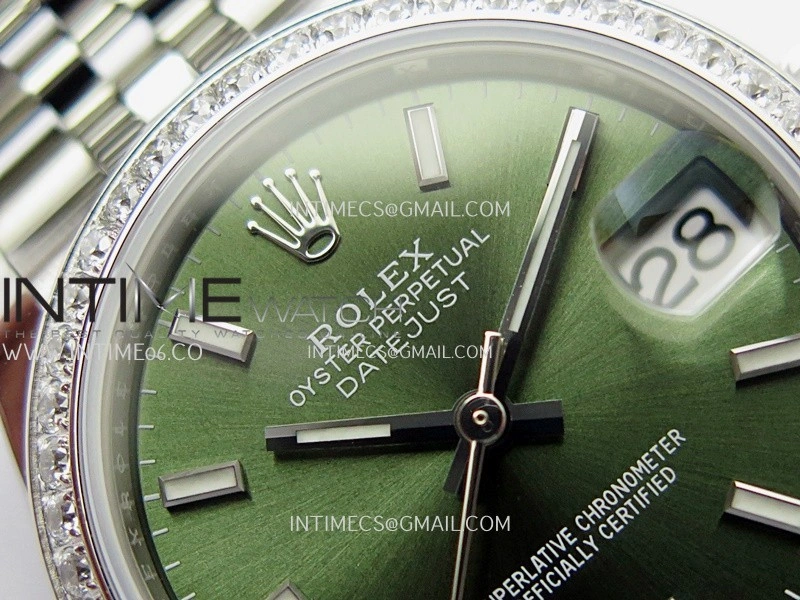 DateJust 31mm 904L SS AR+F Best Edition Green Dial Stick Marker On 904L SS Jubilee Bracelet A2236