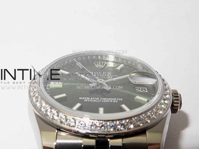 DateJust 31mm 904L SS AR+F Best Edition Green Dial Stick Marker On 904L SS Jubilee Bracelet A2236