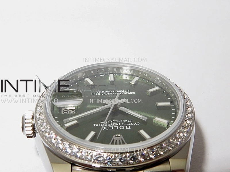 DateJust 31mm 904L SS AR+F Best Edition Green Dial Stick Marker On 904L SS Jubilee Bracelet A2236