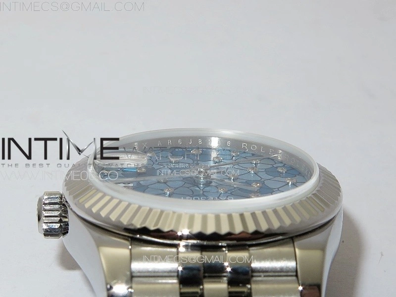 DateJust 31mm 278274 904L SS GMF Best Edition Blue Flowers Crystals Dial on 904L Jubilee Bracelet A2824