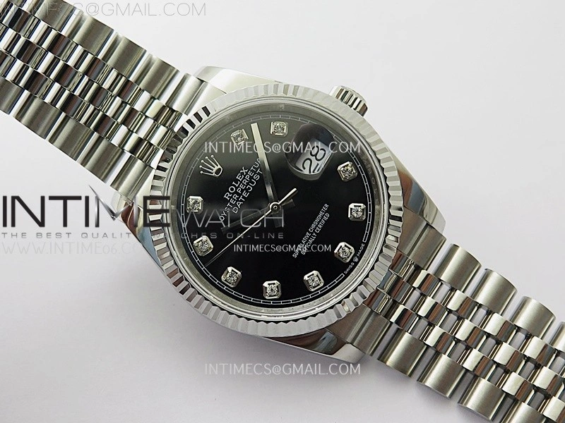 DateJust 126234 904L SS JDF 1:1 Best Edition Black Dial Diamond Markers on Jubilee 904L SS Bracelet