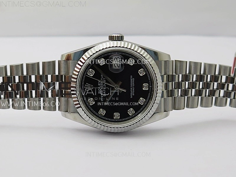 DateJust 126234 904L SS JDF 1:1 Best Edition Black Dial Diamond Markers on Jubilee 904L SS Bracelet