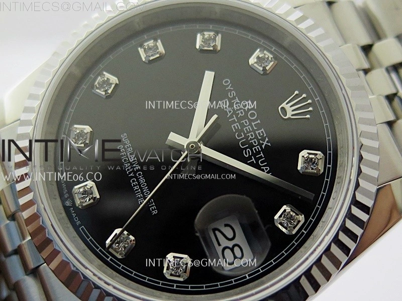 DateJust 126234 904L SS JDF 1:1 Best Edition Black Dial Diamond Markers on Jubilee 904L SS Bracelet