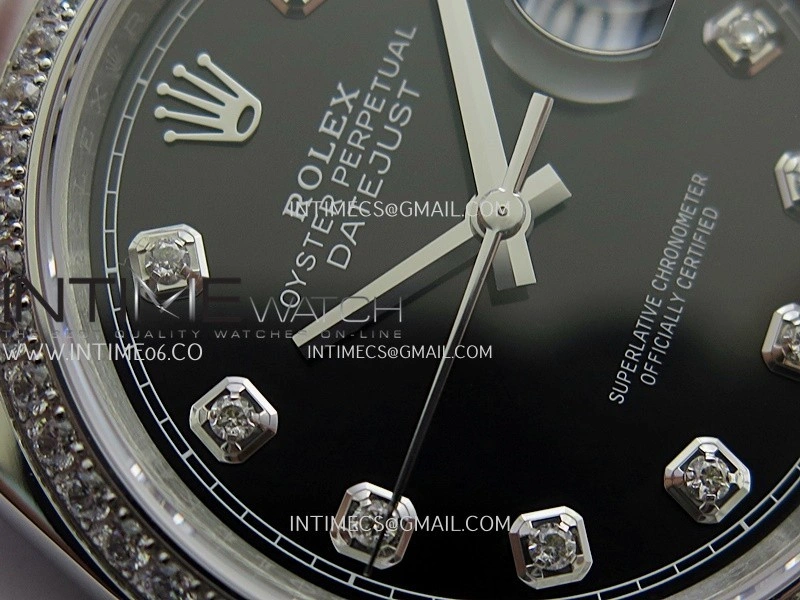 DateJust 126284 Diamond Bezel 904L SS V2 VSF 1:1 Best Edition Black Dial Diamond Marker On Oyster Bracelet DD3235