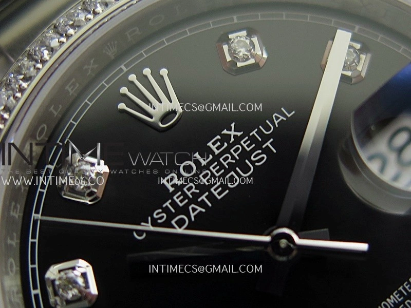 DateJust 126284 Diamond Bezel 904L SS V2 VSF 1:1 Best Edition Black Dial Diamond Marker On Oyster Bracelet DD3235
