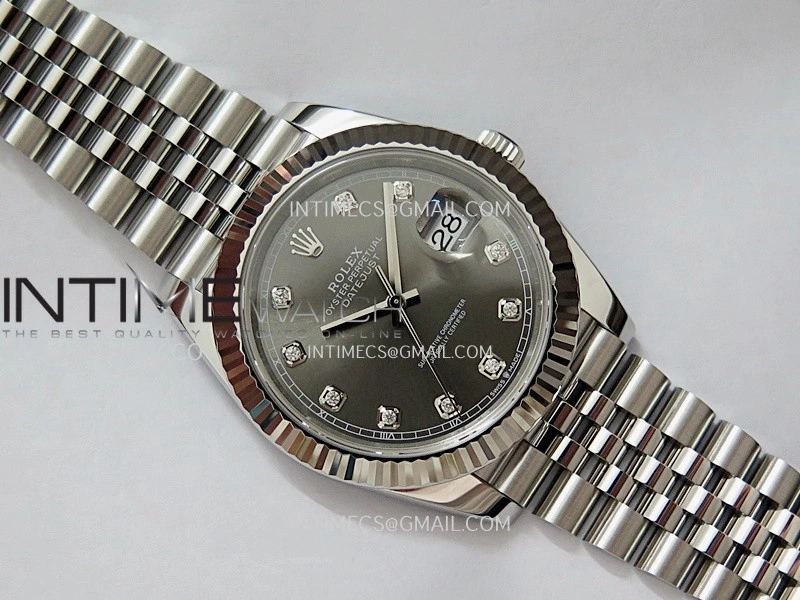 DateJust 41 126334 904L SS V2 VSF 1:1 Best Edition Gray Dial Diamond Marker On Jubilee Bracelet DD3235