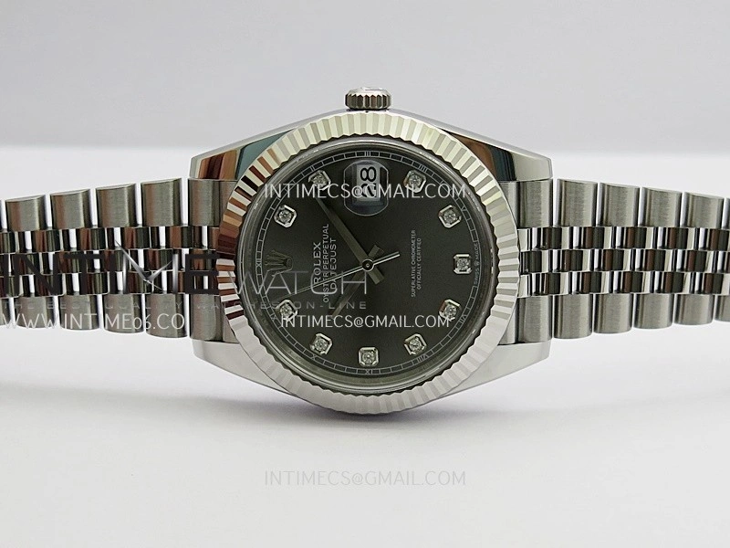 DateJust 41 126334 904L SS V2 VSF 1:1 Best Edition Gray Dial Diamond Marker On Jubilee Bracelet DD3235