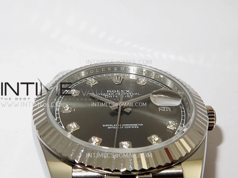 DateJust 41 126334 904L SS V2 VSF 1:1 Best Edition Gray Dial Diamond Marker On Jubilee Bracelet DD3235