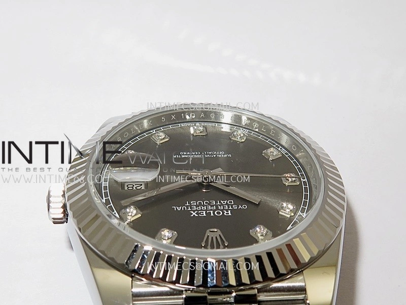 DateJust 41 126334 904L SS V2 VSF 1:1 Best Edition Gray Dial Diamond Marker On Jubilee Bracelet DD3235
