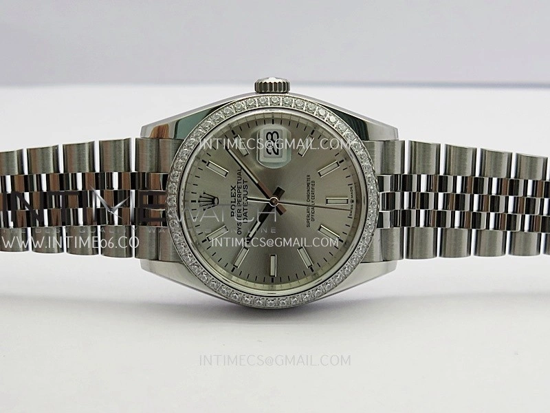 DateJust 126284 Diamond Bezel 904L SS V2 VSF 1:1 Best Edition Silver Dial Stick Marker On Jubilee Bracelet DD3235