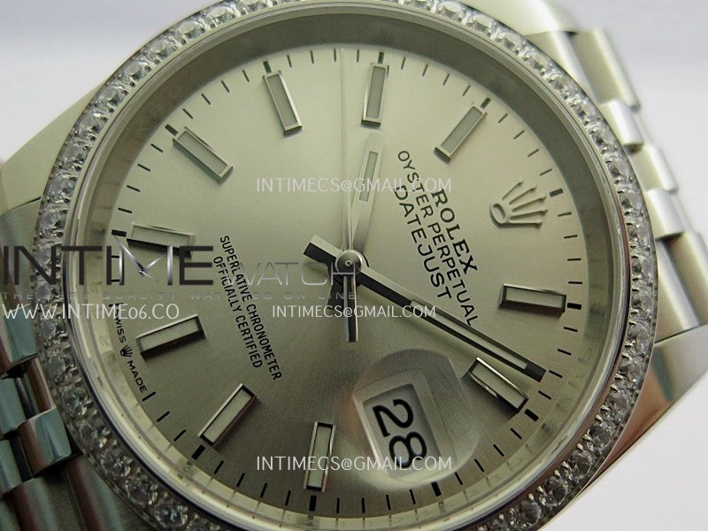 DateJust 126284 Diamond Bezel 904L SS V2 VSF 1:1 Best Edition Silver Dial Stick Marker On Jubilee Bracelet DD3235