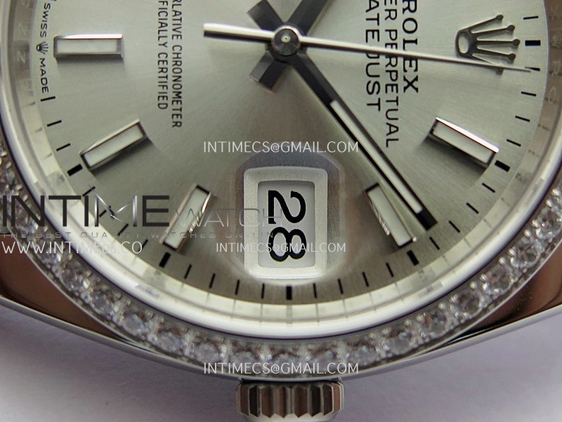 DateJust 126284 Diamond Bezel 904L SS V2 VSF 1:1 Best Edition Silver Dial Stick Marker On Jubilee Bracelet DD3235
