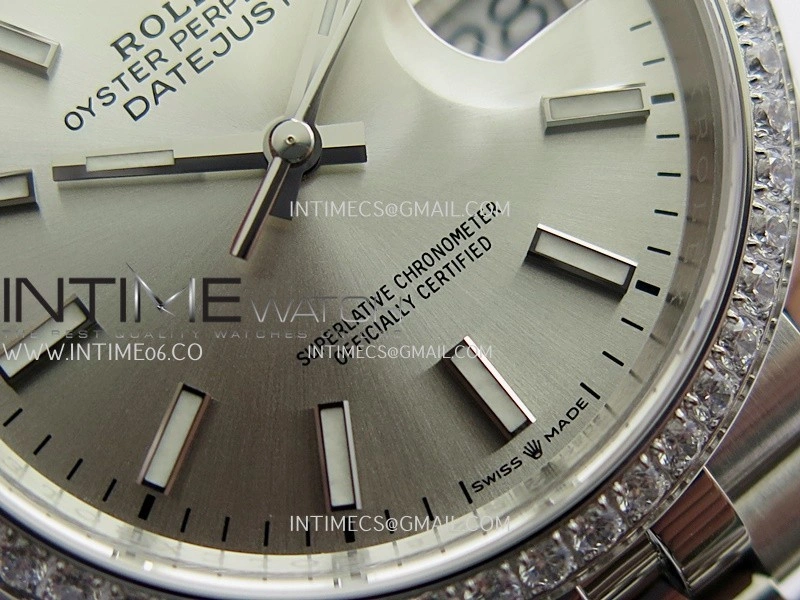 DateJust 126284 Diamond Bezel 904L SS V2 VSF 1:1 Best Edition Silver Dial Stick Marker On Jubilee Bracelet DD3235