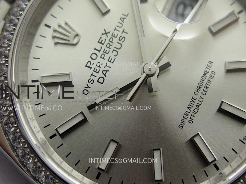 DateJust 126284 Diamond Bezel 904L SS V2 VSF 1:1 Best Edition Silver Dial Stick Marker On Jubilee Bracelet DD3235