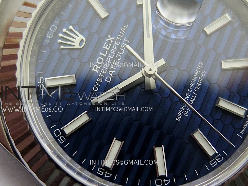 DateJust 41 126334 904L SS VF 1:1 Best Edition Blue Fluted Dial Stick Marker On Oyster Bracelet DD3235
