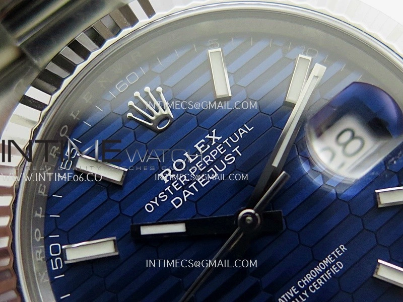 DateJust 41 126334 904L SS VF 1:1 Best Edition Blue Fluted Dial Stick Marker On Oyster Bracelet DD3235