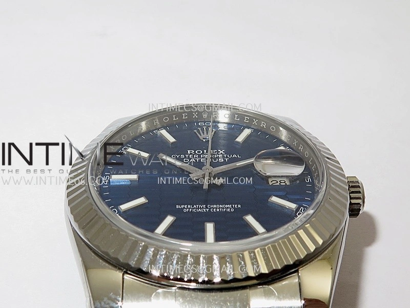 DateJust 41 126334 904L SS VF 1:1 Best Edition Blue Fluted Dial Stick Marker On Oyster Bracelet DD3235