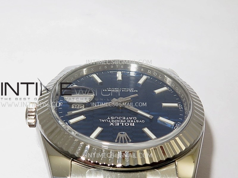 DateJust 41 126334 904L SS VF 1:1 Best Edition Blue Fluted Dial Stick Marker On Oyster Bracelet DD3235