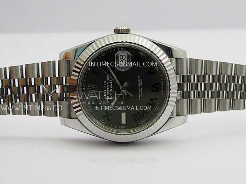 DateJust 41 126334 904L SS VF 1:1 Best Edition Gray Dial Green Roman Marker On Jubilee Bracelet DD3235