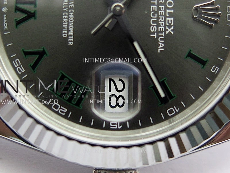 DateJust 41 126334 904L SS VF 1:1 Best Edition Gray Dial Green Roman Marker On Jubilee Bracelet DD3235