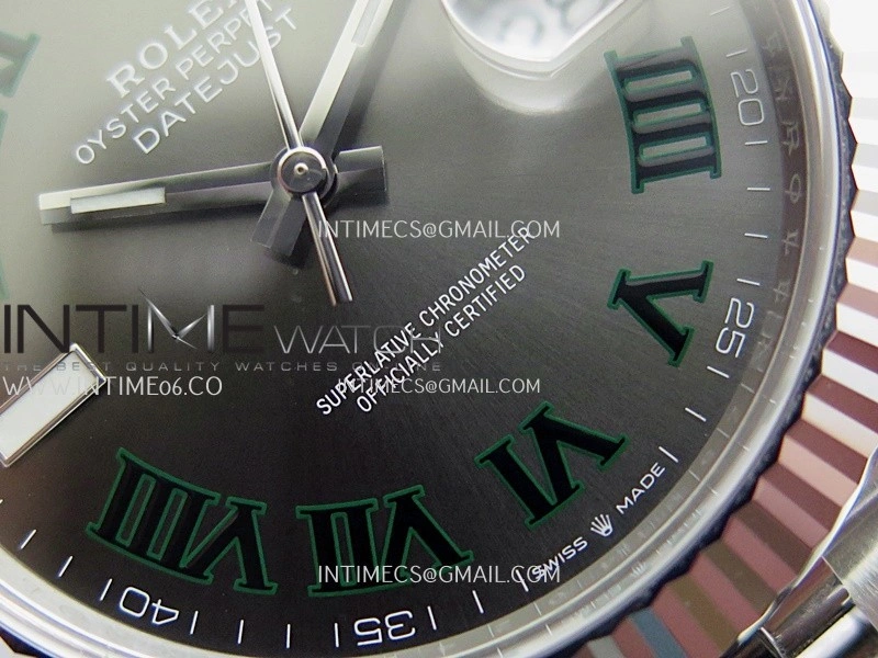 DateJust 41 126334 904L SS VF 1:1 Best Edition Gray Dial Green Roman Marker On Jubilee Bracelet DD3235