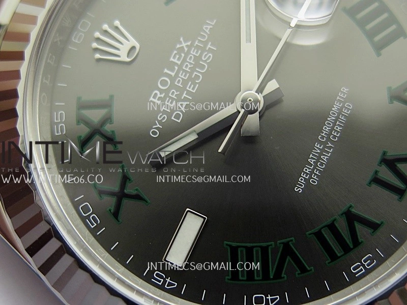 DateJust 41 126334 904L SS VF 1:1 Best Edition Gray Dial Green Roman Marker On Jubilee Bracelet DD3235