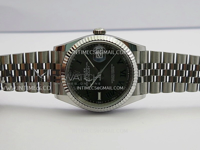 DateJust 36mm 126234 904L SS VF 1:1 Best Edition Gray Dial Green Roman Marker On Jubilee Bracelet DD3235