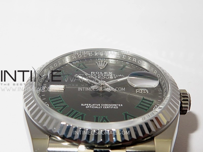 DateJust 36mm 126234 904L SS VF 1:1 Best Edition Gray Dial Green Roman Marker On Jubilee Bracelet DD3235