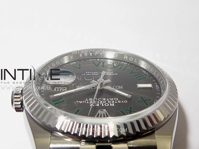 DateJust 36mm 126234 904L SS VF 1:1 Best Edition Gray Dial Green Roman Marker On Jubilee Bracelet DD3235