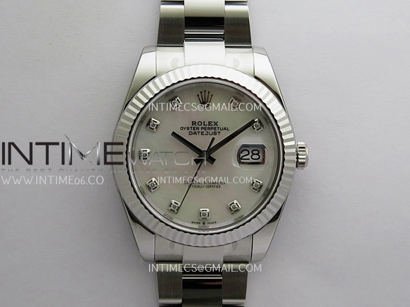 DateJust 41 126334 904L SS VF 1:1 Best Edition White MOP Dial Daimond Marker On Oyster Bracelet DD3235
