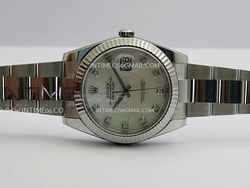 DateJust 41 126334 904L SS VF 1:1 Best Edition White MOP Dial Daimond Marker On Oyster Bracelet DD3235