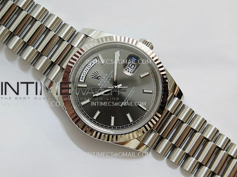 Day Date 228239 40mm 904L SS VSF 1:1 Best Edition Gray Dial Stick Marker On SS President Bracelet DD3255