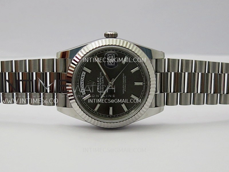 Day Date 228239 40mm 904L SS VSF 1:1 Best Edition Gray Dial Stick Marker On SS President Bracelet DD3255