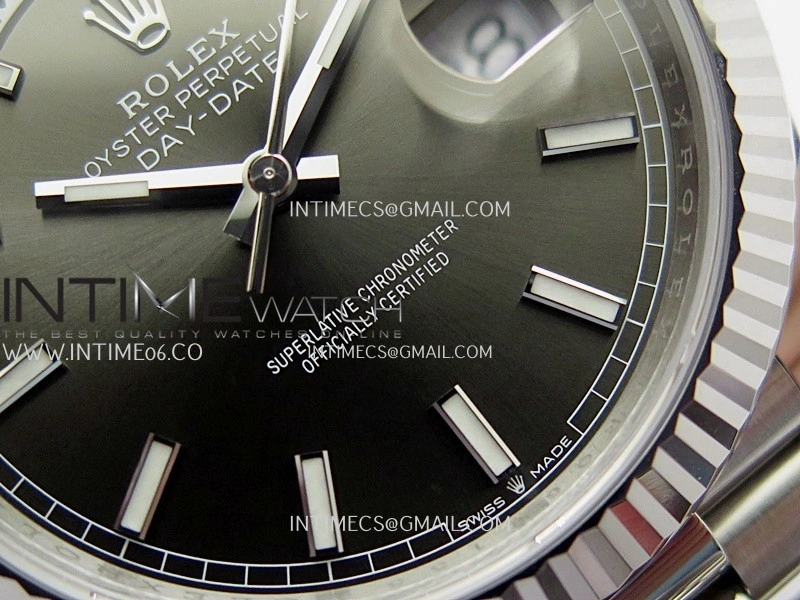 Day Date 228239 40mm 904L SS VSF 1:1 Best Edition Gray Dial Stick Marker On SS President Bracelet DD3255
