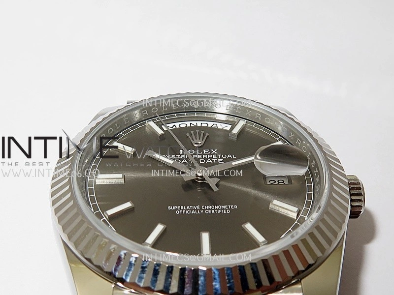 Day Date 228239 40mm 904L SS VSF 1:1 Best Edition Gray Dial Stick Marker On SS President Bracelet DD3255