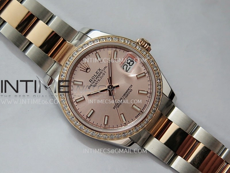 DateJust 31mm 904L SS RG AR+F Best Edition RG Dial Stick Marker On 904L SS RG Oyster Bracelet A2236