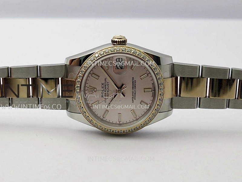 DateJust 31mm 904L SS RG AR+F Best Edition RG Dial Stick Marker On 904L SS RG Oyster Bracelet A2236