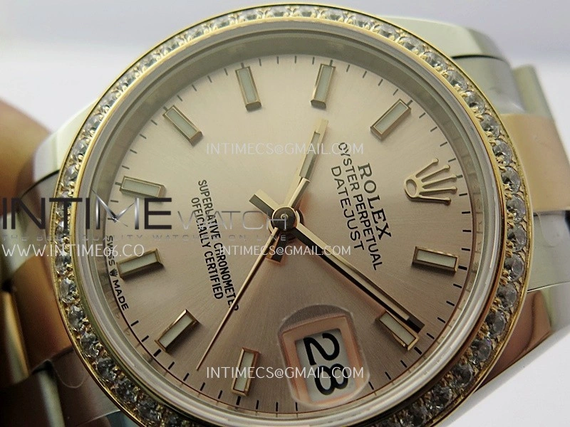 DateJust 31mm 904L SS RG AR+F Best Edition RG Dial Stick Marker On 904L SS RG Oyster Bracelet A2236