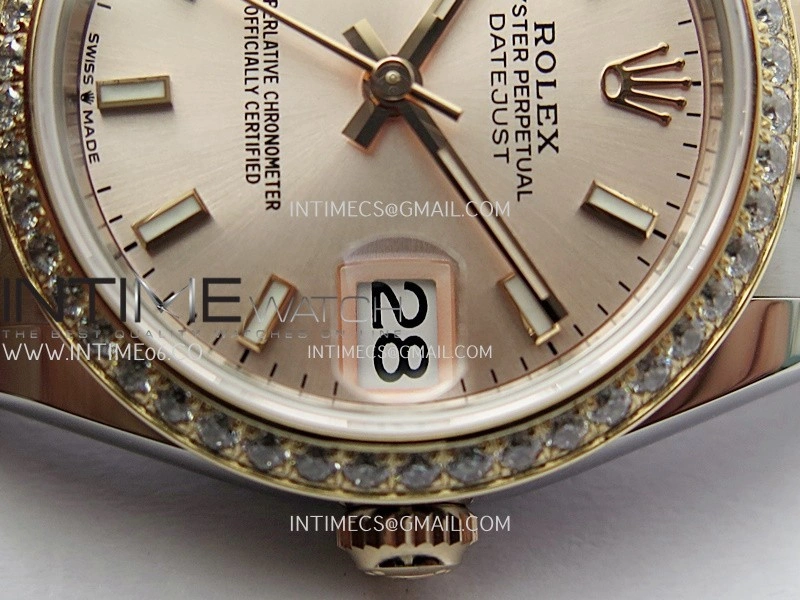 DateJust 31mm 904L SS RG AR+F Best Edition RG Dial Stick Marker On 904L SS RG Oyster Bracelet A2236