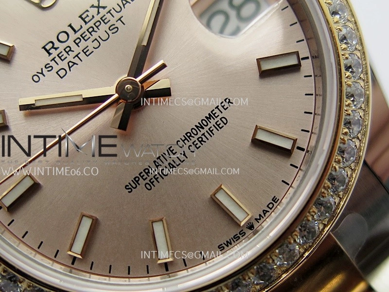 DateJust 31mm 904L SS RG AR+F Best Edition RG Dial Stick Marker On 904L SS RG Oyster Bracelet A2236