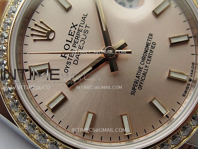 DateJust 31mm 904L SS RG AR+F Best Edition RG Dial Stick Marker On 904L SS RG Oyster Bracelet A2236