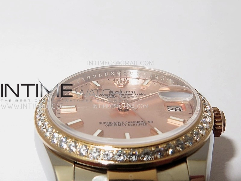 DateJust 31mm 904L SS RG AR+F Best Edition RG Dial Stick Marker On 904L SS RG Oyster Bracelet A2236