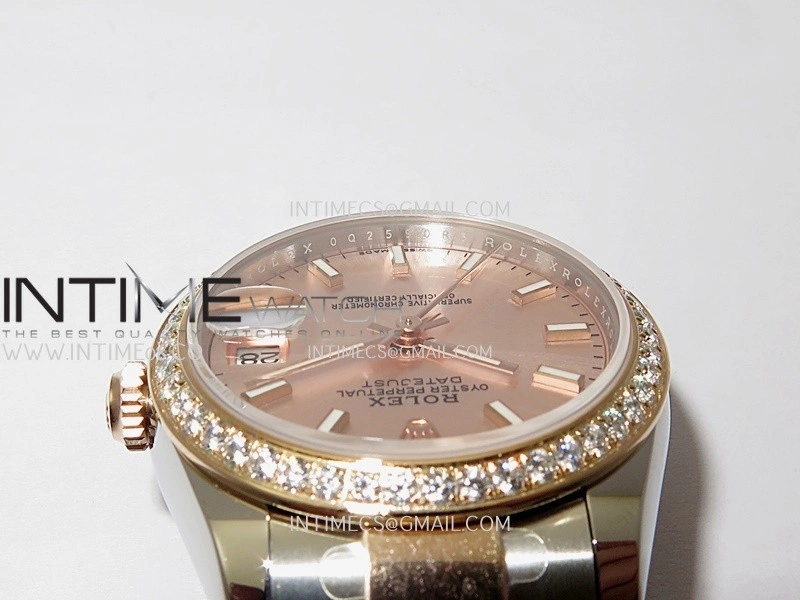 DateJust 31mm 904L SS RG AR+F Best Edition RG Dial Stick Marker On 904L SS RG Oyster Bracelet A2236