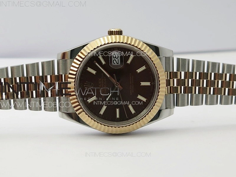 DateJust 41 126331 904L SS RG GMF 1:1 Best Edition Rrown Dial Sticks Markers On Jubilee Bracelet VR3235