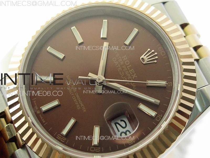 DateJust 41 126331 904L SS RG GMF 1:1 Best Edition Rrown Dial Sticks Markers On Jubilee Bracelet VR3235