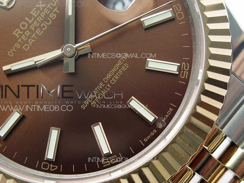 DateJust 41 126331 904L SS RG GMF 1:1 Best Edition Rrown Dial Sticks Markers On Jubilee Bracelet VR3235